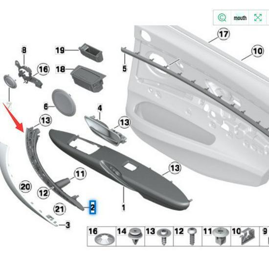 Black Right Rear Inner Door Handle for BMW F35 F30 320 - Resolves Sticky Grip Issue