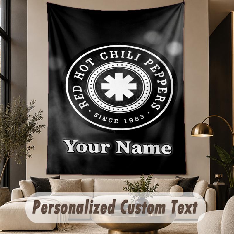 Custom Text Tapestry Red Hot Chili Peppers Print Wall Tapestry Indoor Living Room Wall Decor