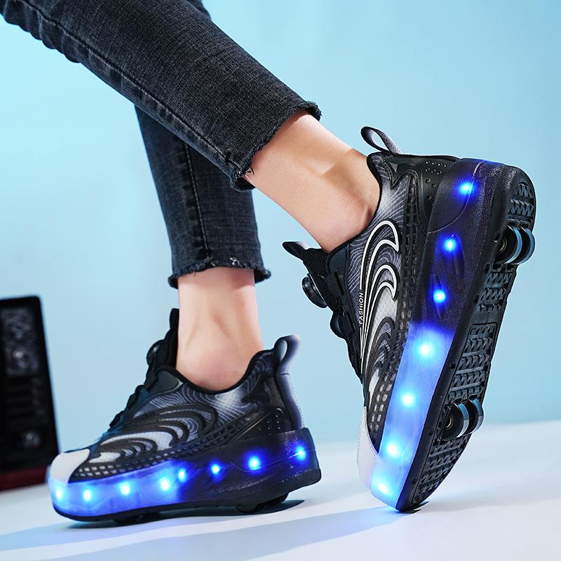 Glowing Shoes Runaway Shoes Kids Deformed Shoes Girls Skates Students Children Rollers Invisible Adult Roller Skates