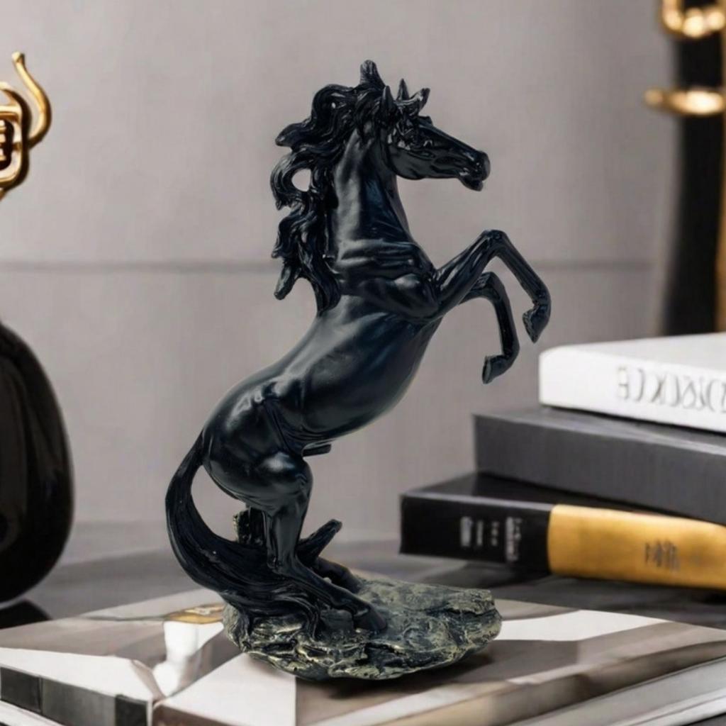 Статуэтка стоящей лошади ручной работы, украшение стола для кабинета, легкая