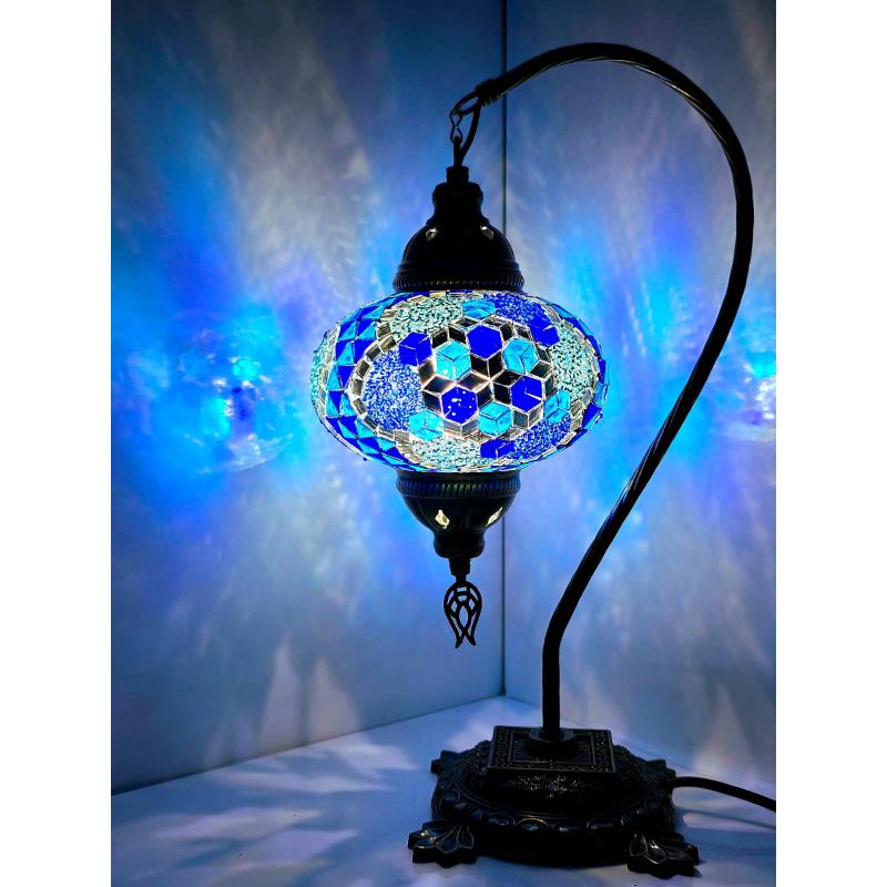 Аутентичная настольная лампа с цветным стеклянным мозаичным абажуром, турецкая мозаичная лампа