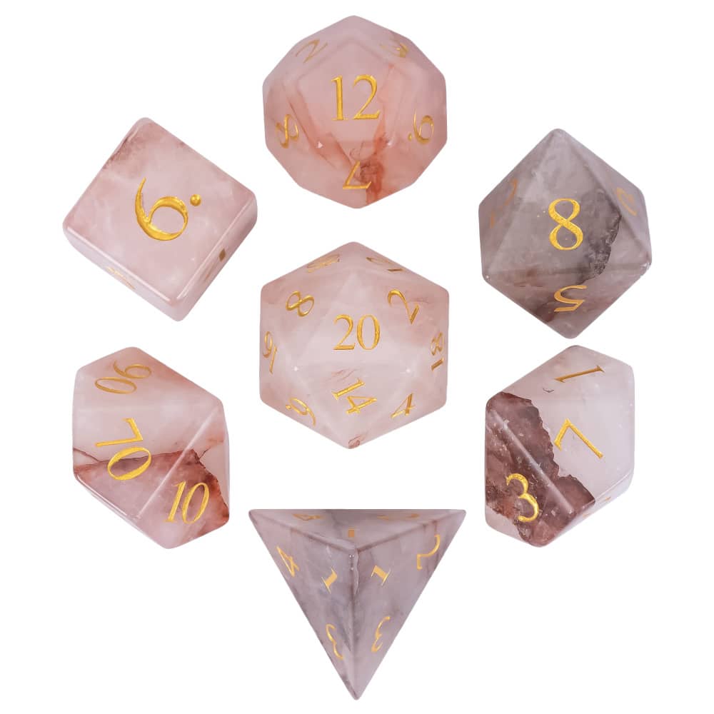 Набор кубиков Cusdie из опалового камня для D&D, 7 шт., ручная работа, полиэдрический набор кубиков с кожаной коробкой, кубики для игры D&D, для коллекции
