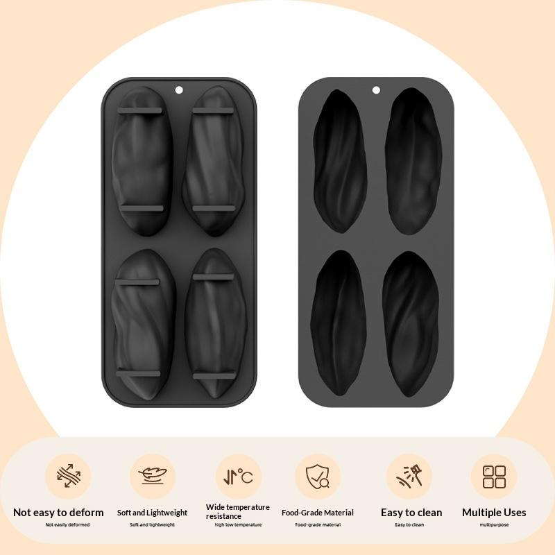 New 4-Cell Pistachios Silicone Mold DIY Mousse Chocolate Cake Mould Party Dessert Baking Tools Food Grade Kitchen Bakeware