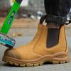 Рабочие ботинки из натуральной кожи для ботинок челси мужская обувь защитные ботинки европейского стандарта воловья кожа неубиваемая обувь