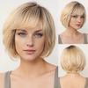 Синтетические волосы, короткий многослойный парик с челкой, волнистый, блонд, коричневый, красный, розовый, белый, женский, повседневный, для вечеринок, косплея, термостойкое волокно
