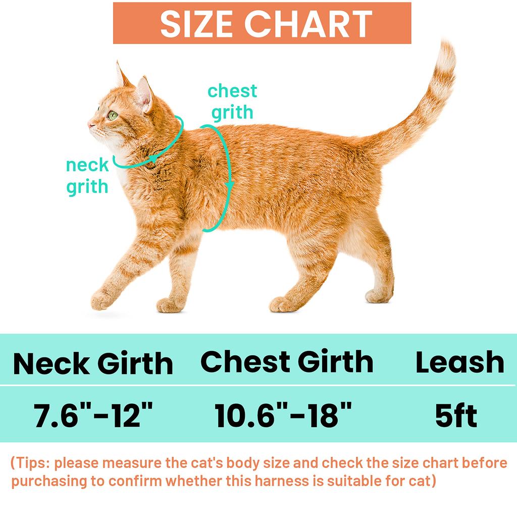 CUSOZWO Кошачья шлейка и поводок Защита от побега для улицы Мягкий нейлон Регулируемый Милый набор шлейки и поводка для кошек с держателем для AirTag для маленьких и