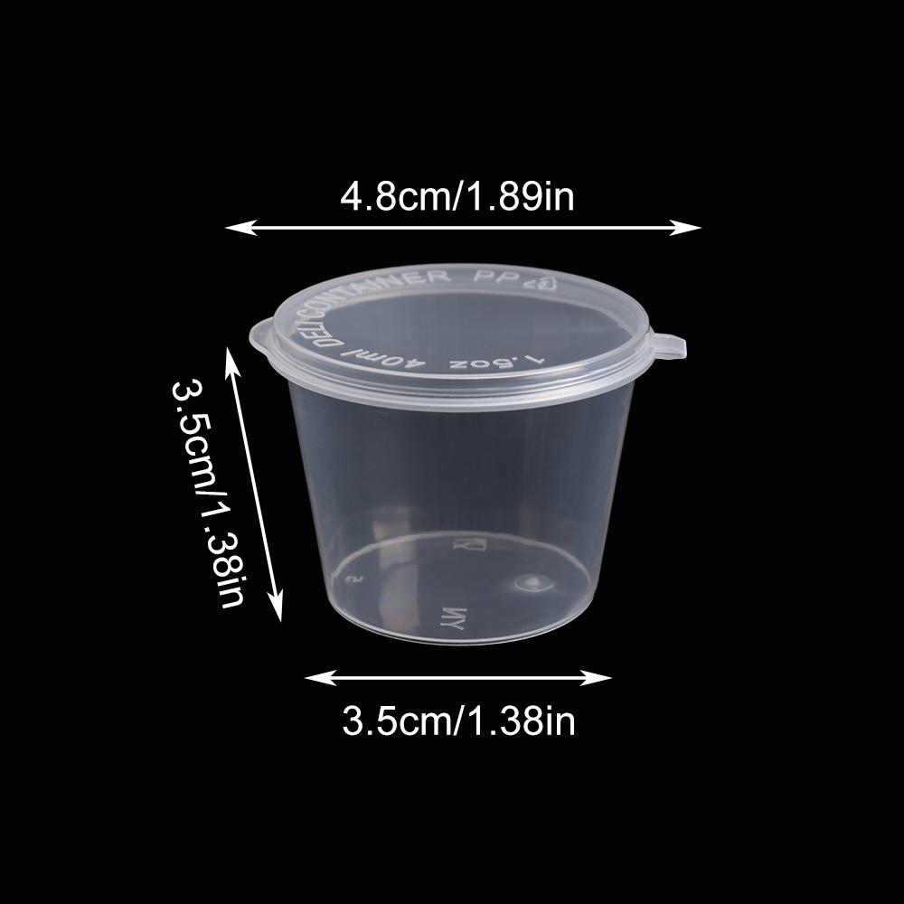 30Pcs Disposable Takeaway Hinged Lids Food Containers Sauce Cup Pigment Paint Box Palette