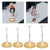 Wooden Base Doll Display Holder Stainless Steel Doll Standing Rack Durable Doll Stand  for Bjd Doll