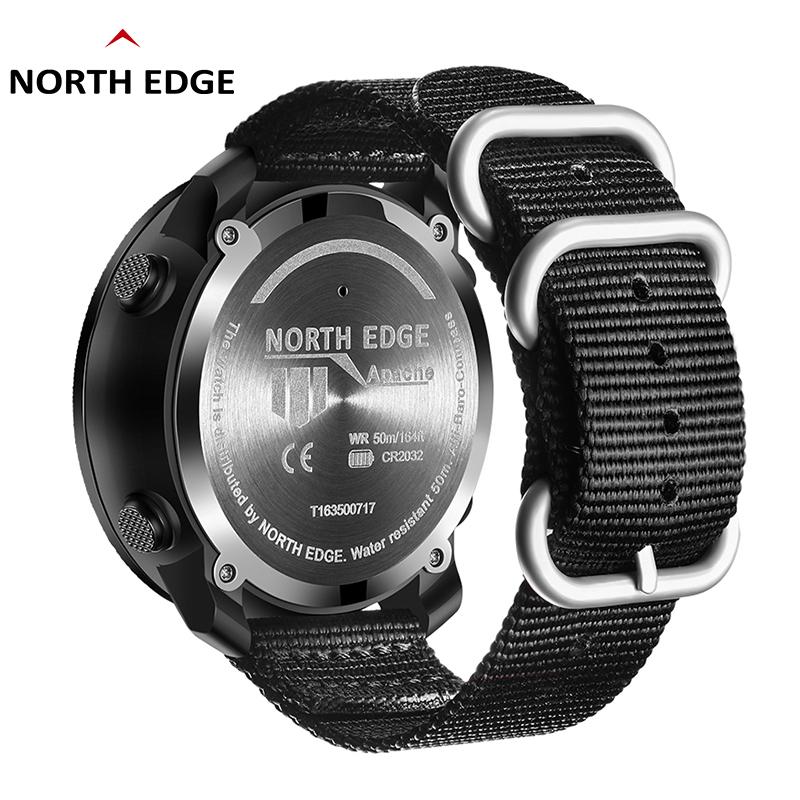 Мужские часы NORTH EDGE APACHE 50 мм для активного отдыха, бега, плавания, спорта, с альтиметром, компасом, водозащитой 50 м, Reloj Hombre
