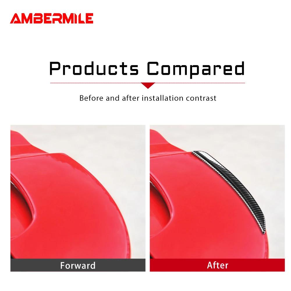 Rear Wing Trim Spoiler Extension Lip Fins 2pcs Sport Red Carbon Fiber Pattern Fit For MINI COOPER F55 F56 S JCW 2014-2022 Accs