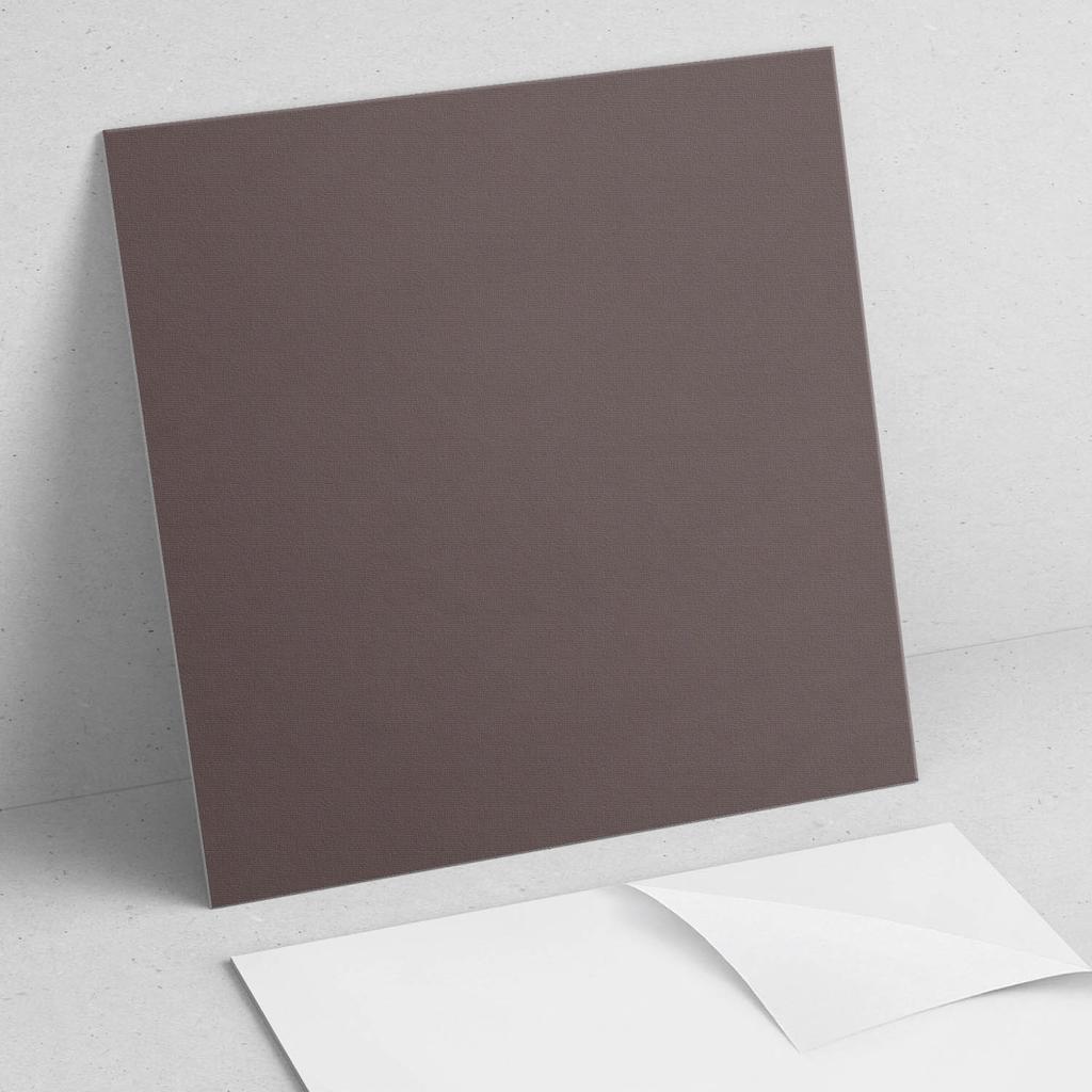 Pack of Vinyl Tiles with Pattern for Living Room Self-Adhesive Brown Color 4x50x50 cm