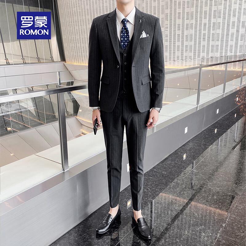 ROMON Мужской приталенный костюм для бизнеса и свадьбы