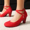 Elegant Red Black High Heel Women's Pumps Mary Janes Shoes 2025 Big Size 46 Fashion Party Office Wedding Shoes Lady Comfortable
