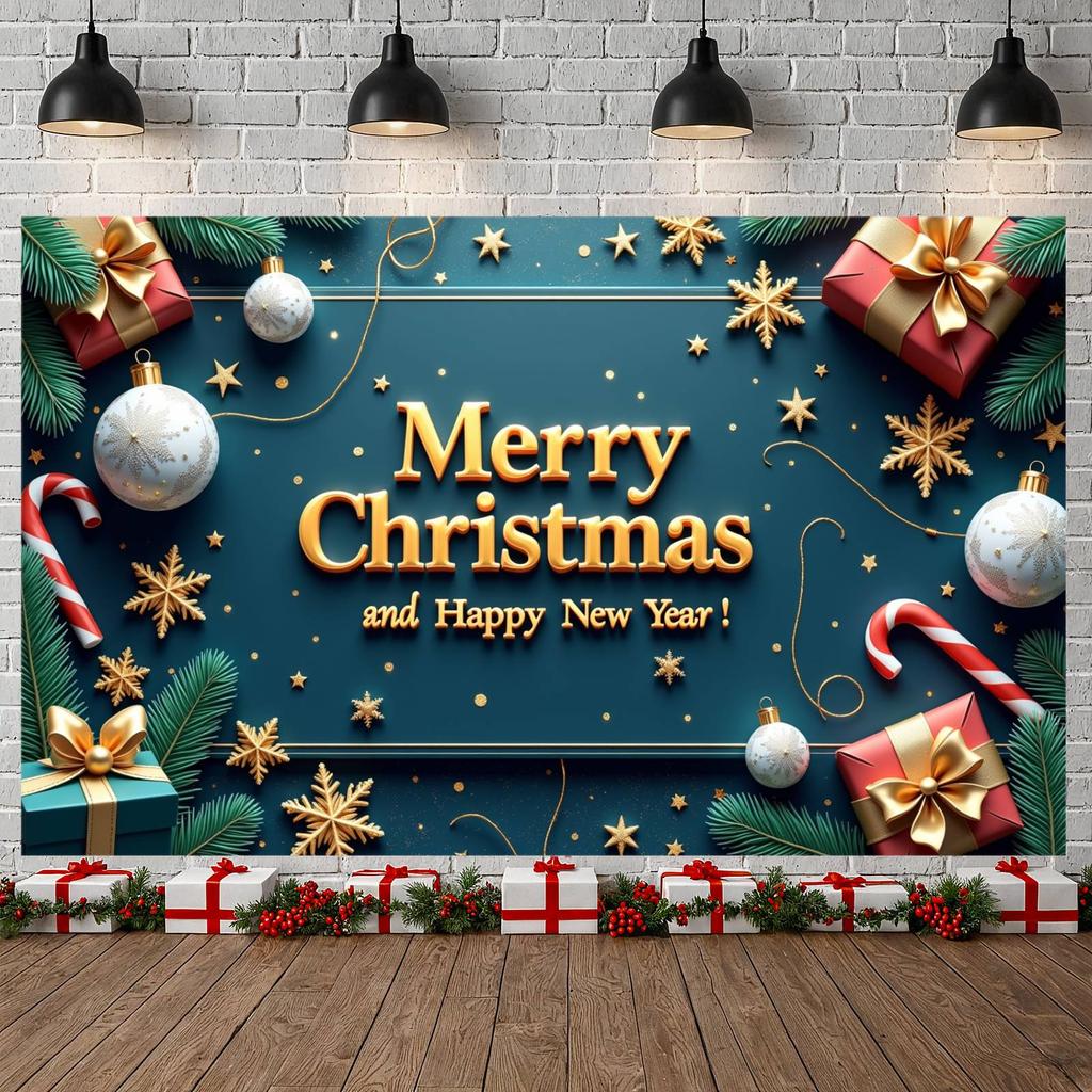 Holiday Banner Snowflake Design Christmas Banner Xmas Banner Christmas Ball For Company Annual Party Holiday Event Holiday