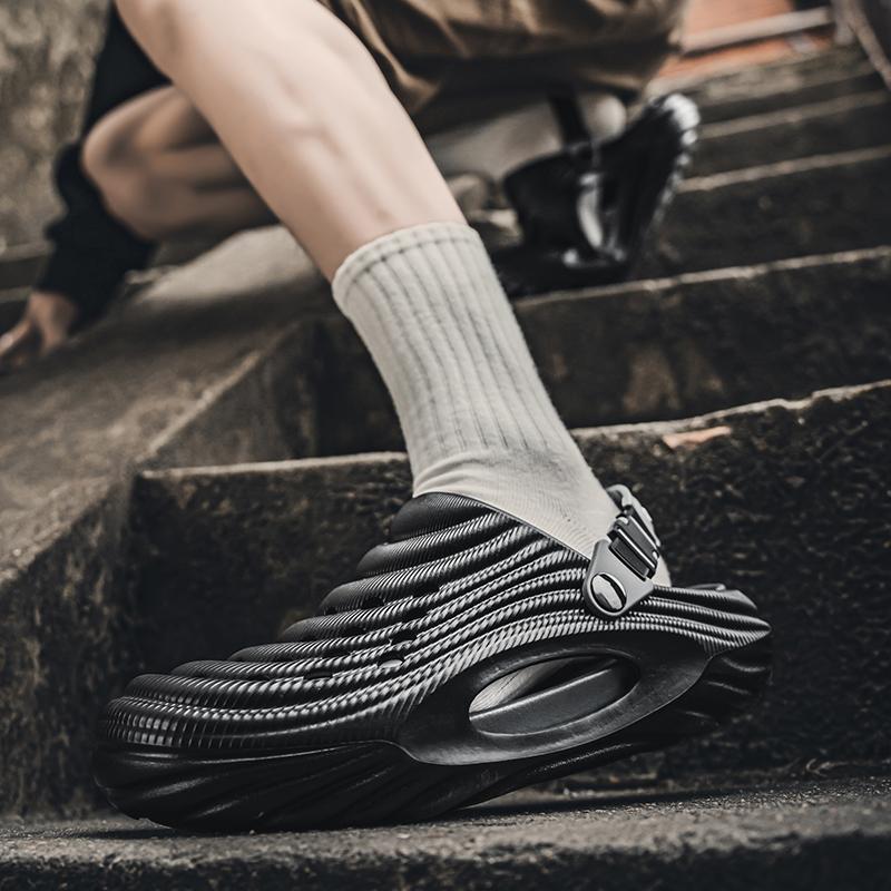 Мужские тапочки Новые большие размеры Модные сандалии на толстой подошве Повседневные удобные дышащие уличные пляжные туфли для мужчин шлепанцы