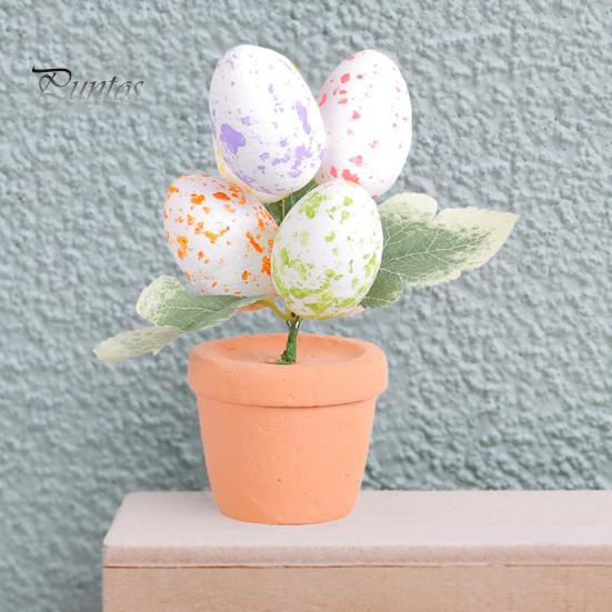 Пасхальное яйцо бонсай красочные имитация пасхального яйца растение в горшке DIY пенопластовые яйца кролика для украшения дома вечерние