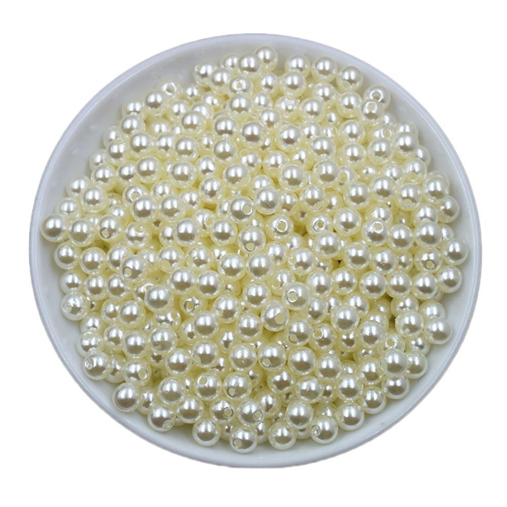 50/100 шт., жемчужные прокладки, свободные бусины, аксессуары, ожерелье, браслет, серьги 6/8 мм, круглые акриловые ювелирные изделия своими руками