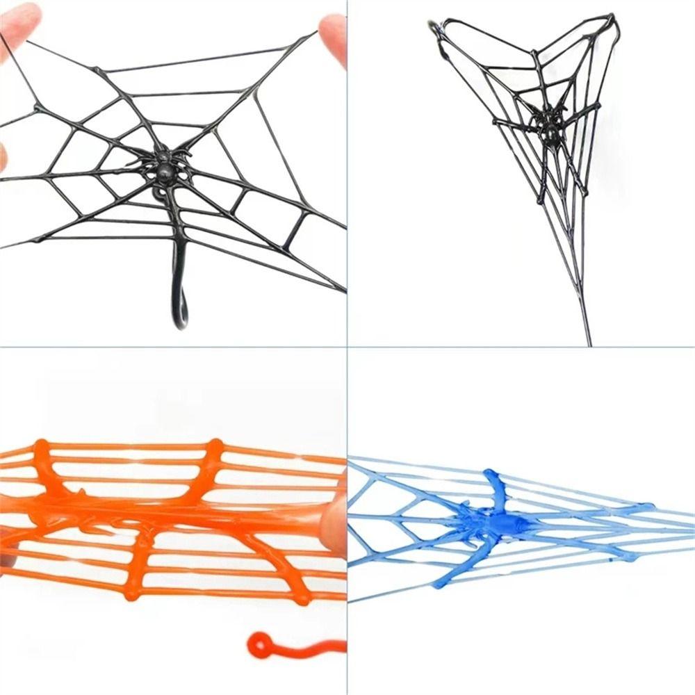 Gift for Children Kids Toy Sticky Spider Web Elastically Spider Web Sticky Spider Toys Stretchable