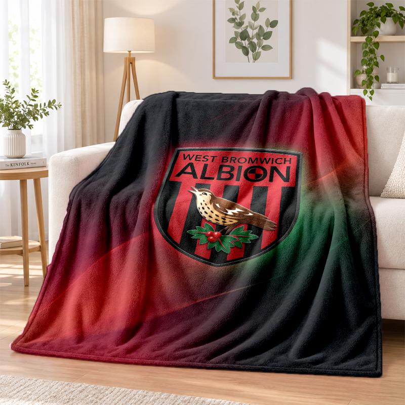 West Bromwich Albion Football Printed Flannel Blanket Warm Comfort Bed Throw For Indoor Home Decoration