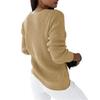 Winter Sweater Ribbed Cuff Cold Resistant Solid Color Female Slim Sweater Jumper Top for Daily Life