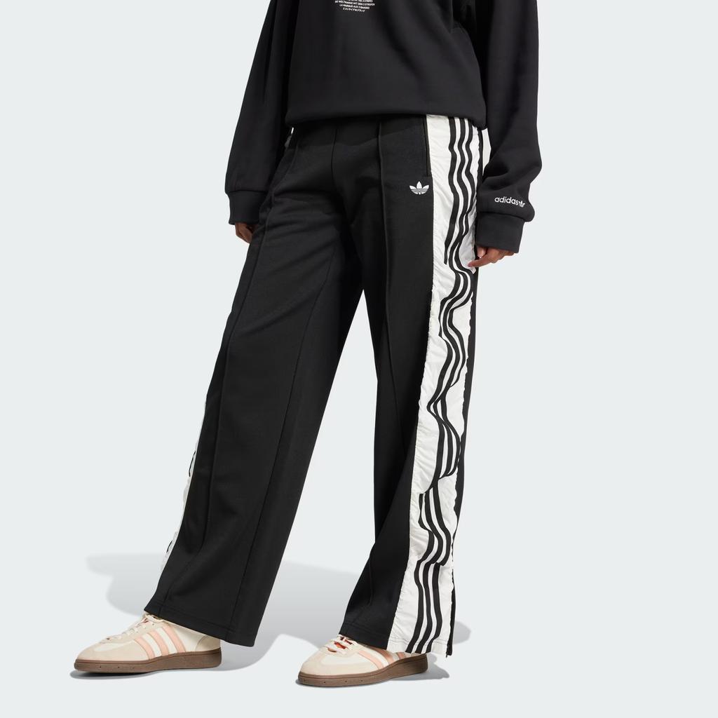 Adidas Originals Ss25 Brand Logo Fashionable Versatile Striped Knitted Sports Pants Women Pants Black JZ6778