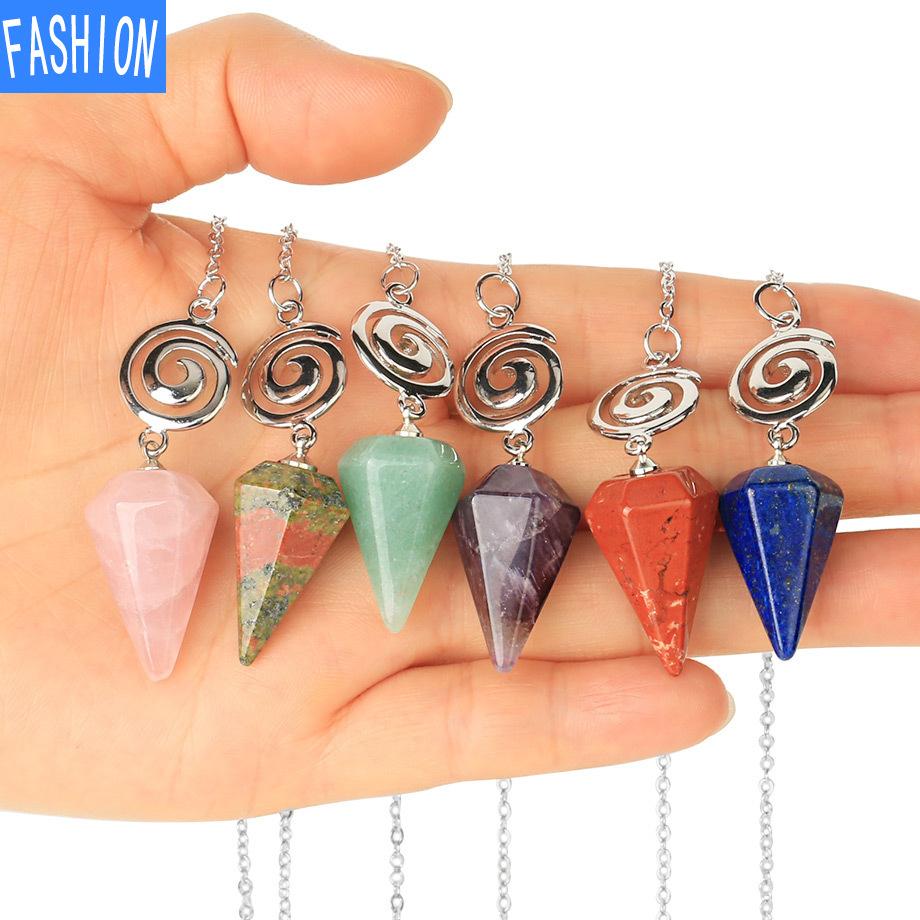 Crystal Pendulum for Exploration Shuttle Spirit Cone Pendulum Spiral Crystal Stone Quartz Pendant Healing Pendulum