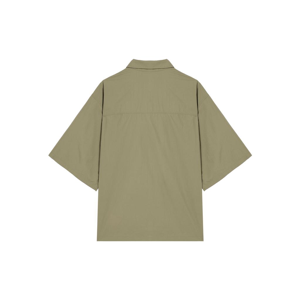 Nike Tech Sun Protection Water-Resistant Woven UV-Resistant Solid Short Sleeve Polo Shirt Men Polo Shirts Olive-Green FZ0705-276