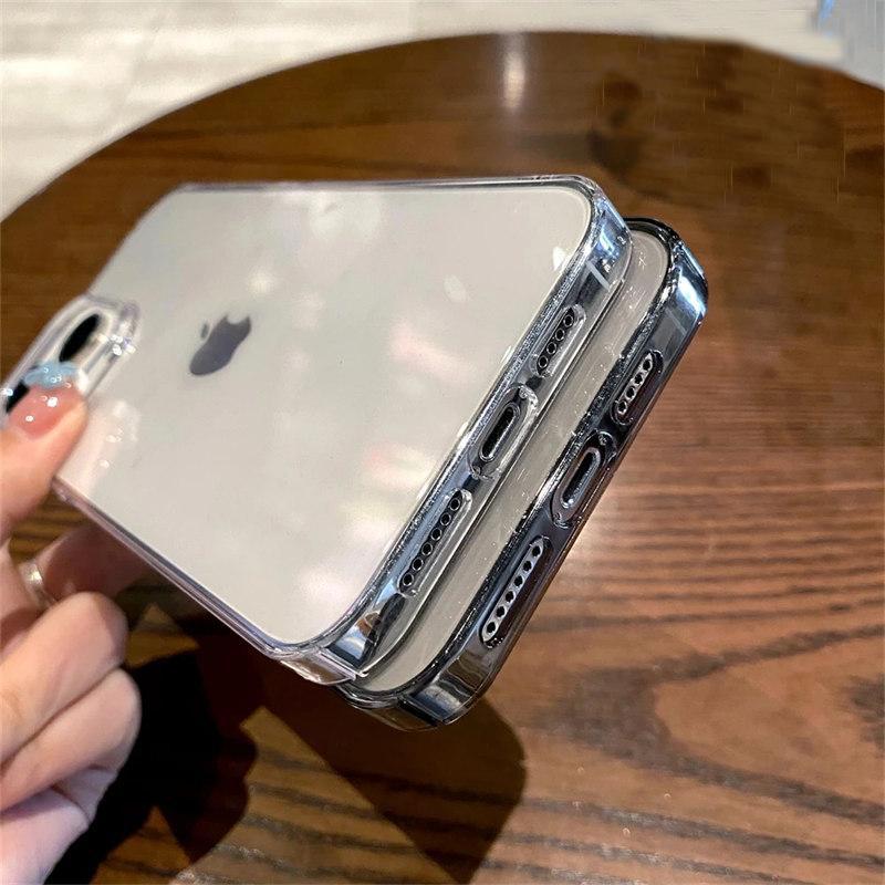 Роскошный прозрачный жесткий пластиковый чехол для iPhone 16 15 14 13 12 Mini 11 Pro Max X XR XS 5 6 7 8 Plus SE Shockpoof Crystal Clear Cover