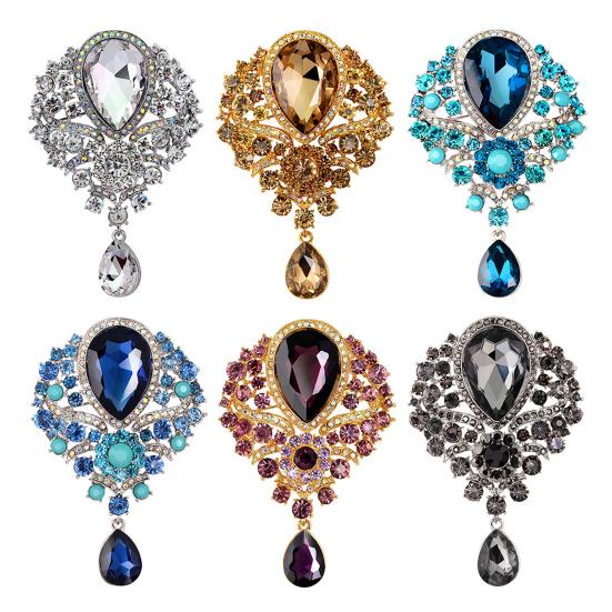 Brooch Portable Flower Pattern Brooch for Meeting