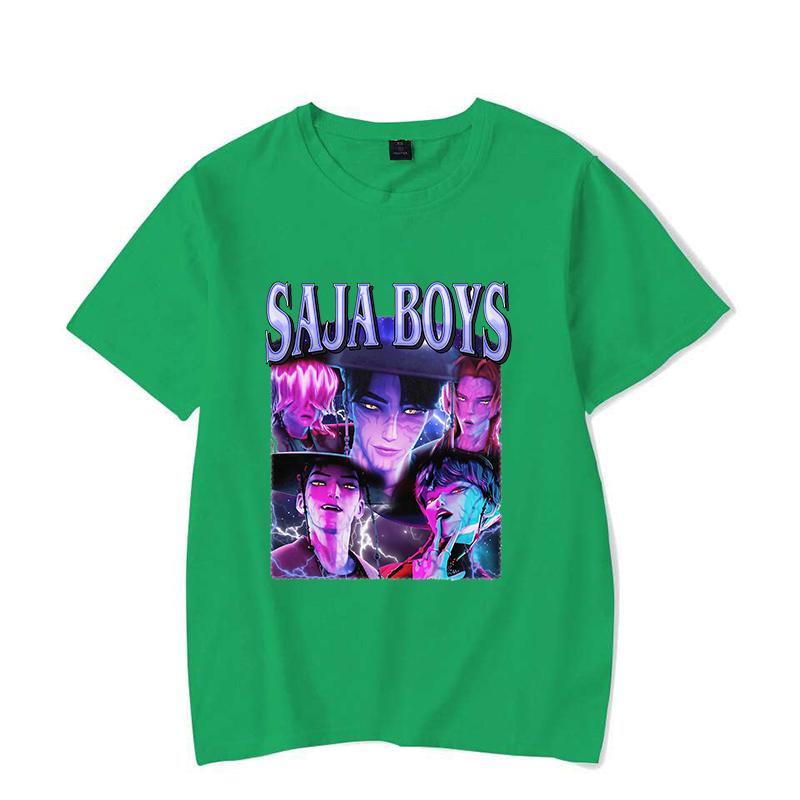 Горячая K-pop футболка с принтом Demon Hunters Saja Boys Летняя повседневная свободная футболка Женская Мужская Футболки Харадзюку
