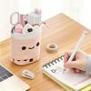 Tea Pencil Cases Cute Milk Tea Telescopic Pen Bag Pen Holder Stationery Stand Up Pencil Case