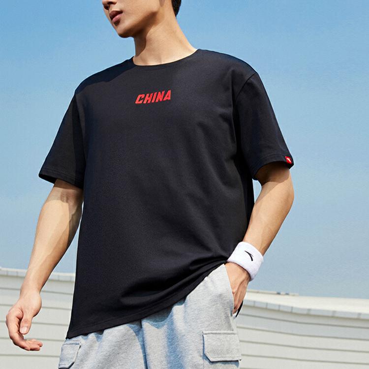ANTA Variety Training Collection T Shirts Men's Black Crew Neck Moderate Straight Fit 952127121-6