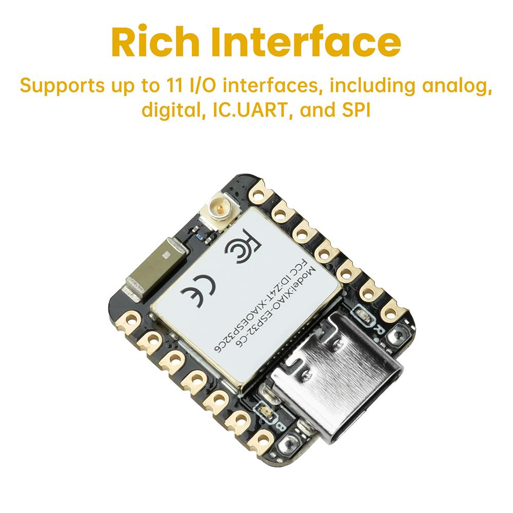 ESP32-C6 WiFi BT Плата разработки XIAO Seedstudio Подходит для Zigbee Умный дом IoT Интерфейс Type C