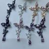 Двойные бабочки со стразами, подвески для нейл-арта и бусины-разделители, аксессуары.