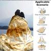 1Pc Golden Wave Fantasy Flannel Blanket, Soft And Comfortable, Casual Warm, Camping Travel, Christmas, Halloween Xmas Gift S1305