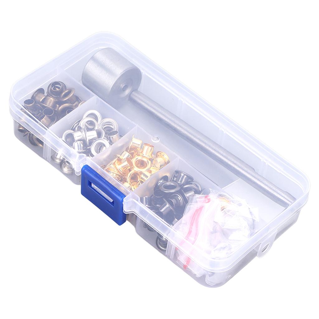 Grommets 4.5mm Plated Copper Metal Grommet Kit with Storage Box for Clothing Modification DIY