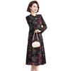 ROMON Elegant Floral Print Qipao Dress