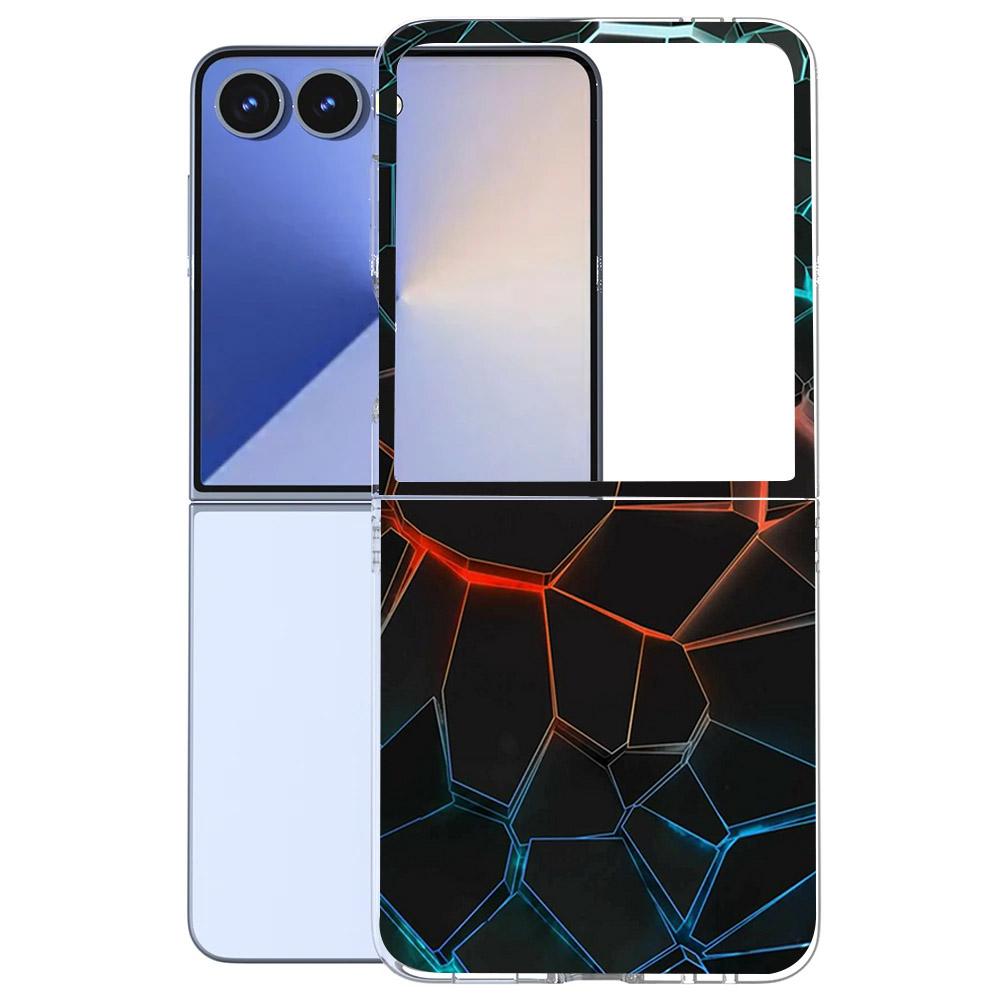 Для Samsung Galaxy Z Flip 7 6 5 4 3 Чехол Модный Рисунок Жесткий ПК Прозрачная Крышка Для Galaxy Z Flip7 Складные Чехлы Funda Coque