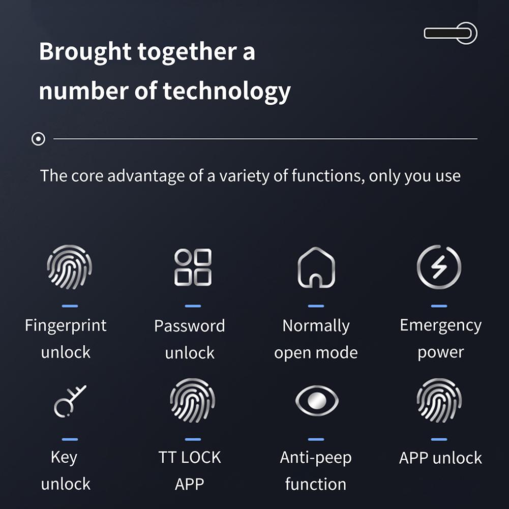 Биометрический замок для двери с паролем и отпечатком пальца, управление через приложение TTLock, электронный замок для дома и офиса с ручкой-рычагом, с ключами