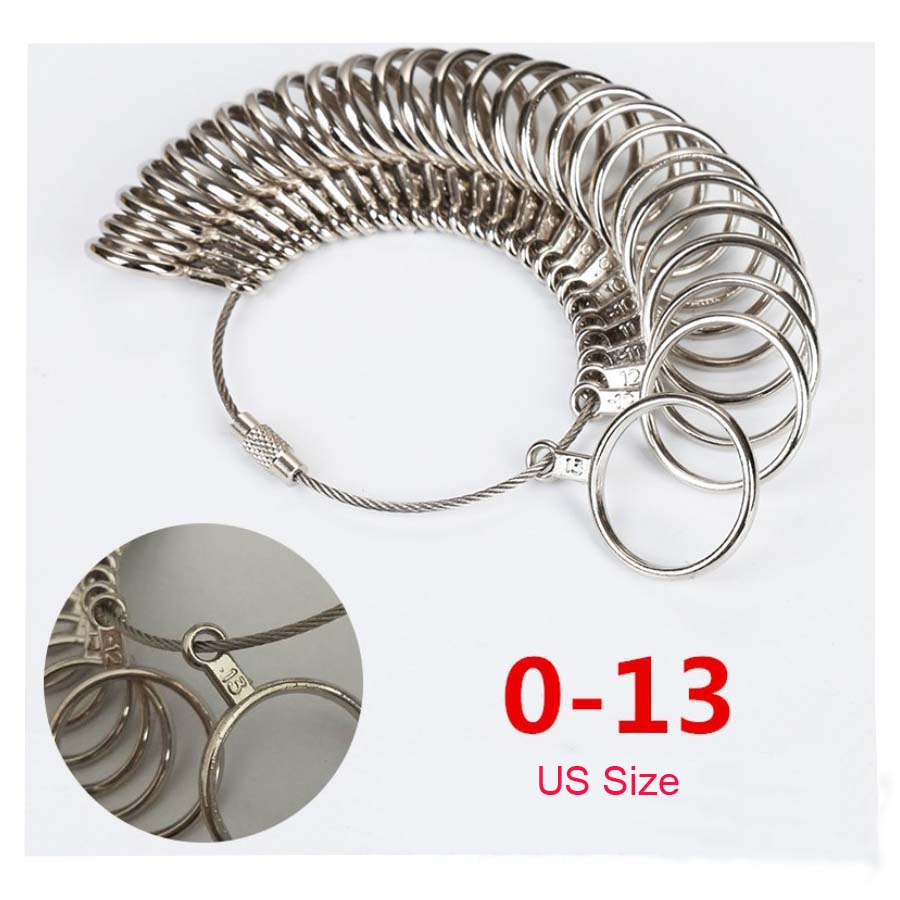 Металлический измеритель размера пальца - Инструмент для измерения размера кольца из алюминиевого сплава для изготовления ювелирных изделий, стандартный размер оправки