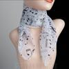 Fashion Printed Musical Note Silk Scarf Square Scarf Temperament Dual-use Spring and Autumn Triangle Scarf for Women