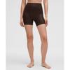 Align High Rise Ribbed Short 6 Shine Radiate Foil Print Espresso