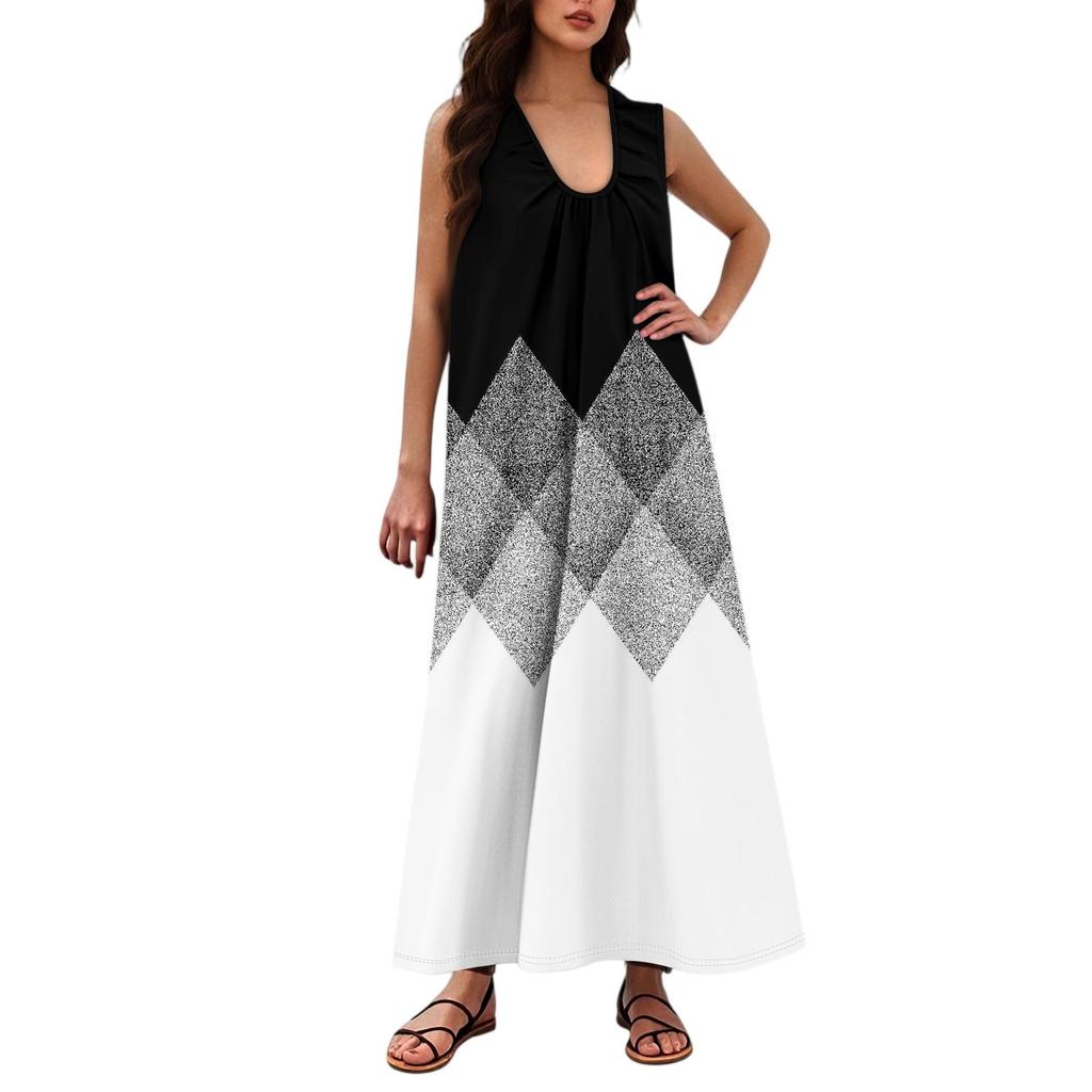 Женская Мода Повседневная А-силуэт Цветочный Принт Эффект Молотка Свободная Длинная Юбка с Карманами