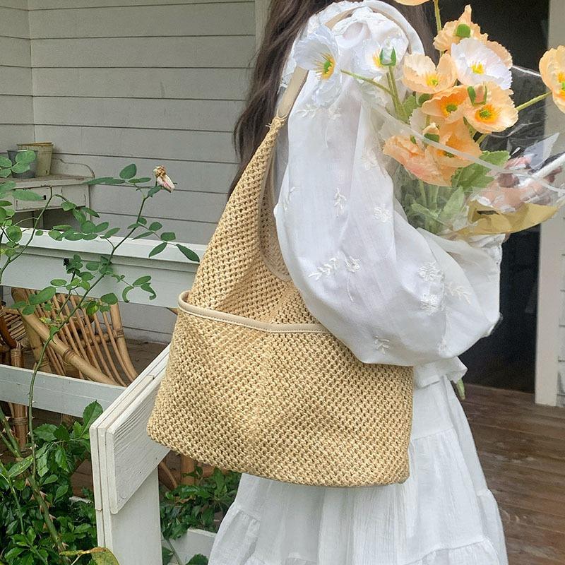 Французская соломенная плетеная сумка женская литературная сумка для работы и учебы новая летняя свежая плетеная сумка