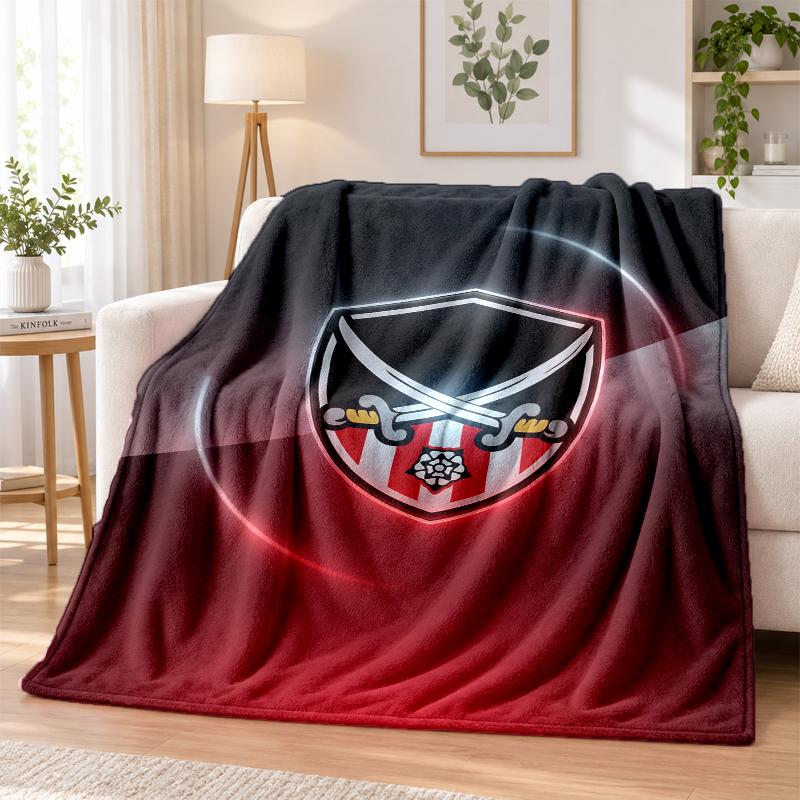 Sheffield United Football Printed Flannel Blanket Warm Comfort Bed Throw For Indoor Home Decoration