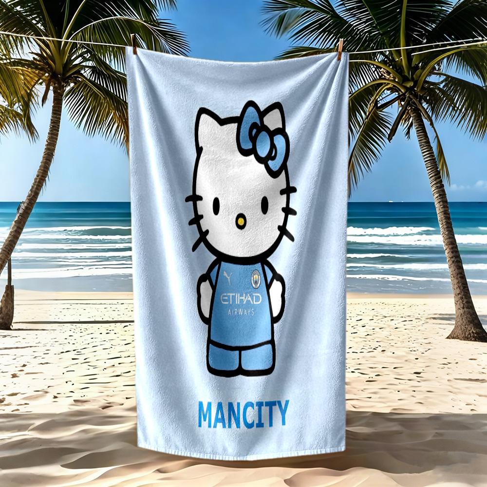 Manchester City Beach Towel Super Soft Microfiber Quickdry Fabric Comfortable Lightweight Perfect For Traveling Yoga Camping And Swimming