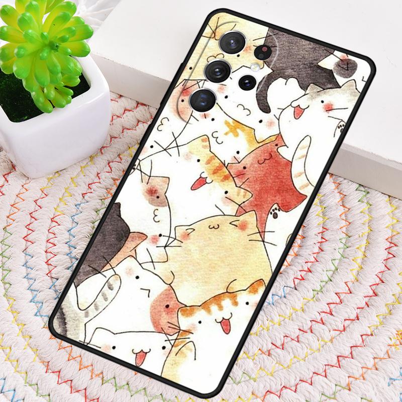 Милый Чехол для Телефона с Рисунком Кошки для Samsung Galaxy note 10 pro S26 Ultra S23 S24 FE S25 S21 S22 PLUS Ударопрочный Чехол