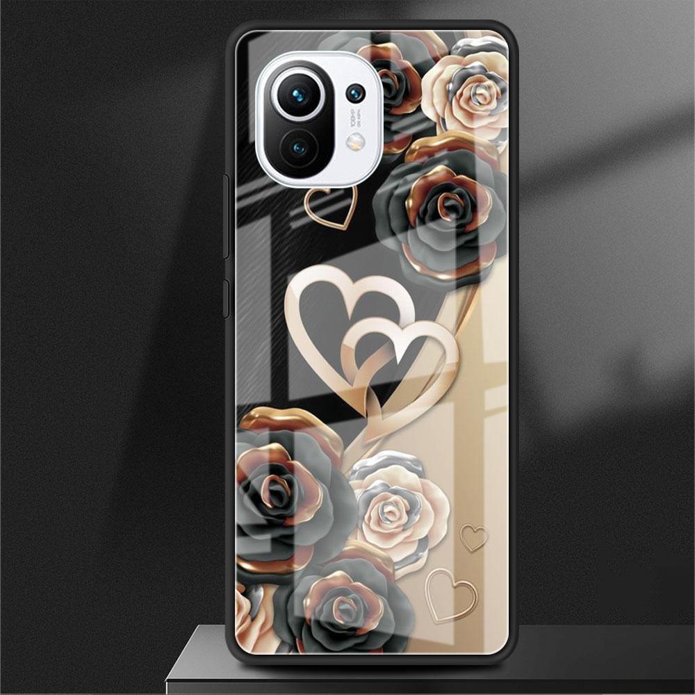 Стеклянный чехол с бантом для Xiaomi Poco X3 NFC 11 Lite 11T F3 M3 для Redmi Note 11 10 9 8 Pro 10S 9S 9A 9C, чехол для телефона