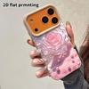 Phone Case: 2D Flat Lambskin Suitable for iPhone 18, 17, 16, 15, 14, 13 Pro Protective Case, Ocean Wave Shell, Crystal Pink Rose, Christmas and Hallow