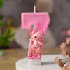 Розовая Свеча-Животное с Длинными Ушами на День Рождения, Цифра 09, Милая Мультяшная Декорация для Торта на Первый День Рождения